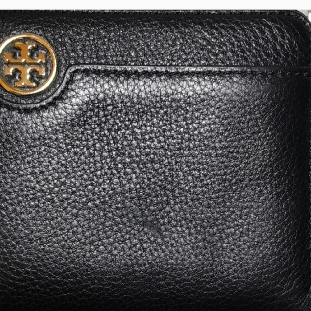 TORY BURCH Black Leather Zip Around Wallet LANDON CONTINENTAL - Picture 12 of 12